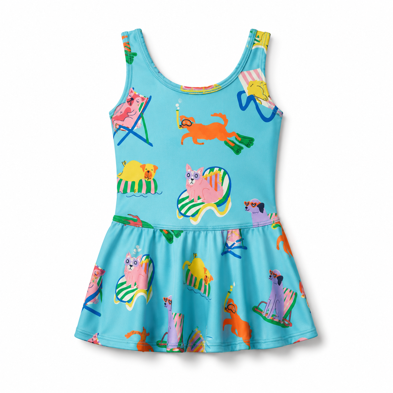 Girl's Swimsuit - Puppies